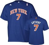 Carmelo Anthony adidas Blue Name and Number New York Knicks T-Shirt