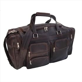 Buy Piel 20 Duffel Bag with Pockets by Piel Leather