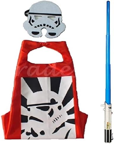(Set of 3) Star Wars Stormtrooper Cape, Mask and Lightsaber