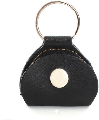 Guitar Picks Holder Case Black Leather Keychain Plectrum Cases Bag