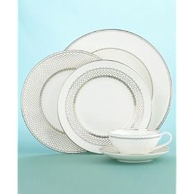 Martha Stewart Collection with Wedgwood French Knot Covered Sugar Bowl in Silver by Martha Stewart