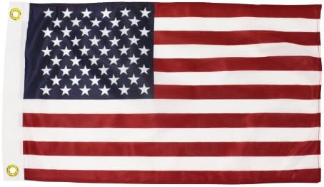 Quinn Flags 12X18 Knitted Polyester American Flag, Printed Stripes and Stars, Heading and Grommets Brand
