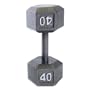 Cap Barbell Solid Hex Single Dumbbell, 40-Pound (Grey)