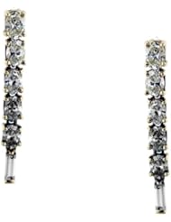 14K Yellow Gold and Oval Cut Diamond Dangle Earrings