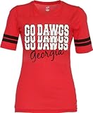 IMAGE OF Georgia Bulldogs Women's Red Football Jersey T-Shirt