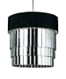 Candice Olson Garbo Candle Base Pendant, Black Silk Shade and Antique Mirror Accents