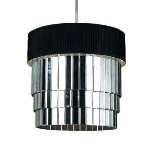 AF Lighting 6740-6H Candice Olson Garbo Candle Base Pendant, Black Silk Shade and Antique... by Candice Olson