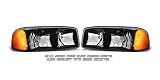 00-04 GMC Yukon/ Sierra Black Housing Crystal Clear Headlight W/Amber Reflector