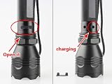 Black CREE LED Rechargeable Flashlight 500 lumens 3 switch Mode: Strong Brightness / Normal Brightness / Flashing