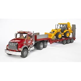 Mack Granite Low Loader with JCB Backhoe by Mack