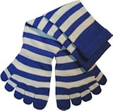 Cotton Socks Feelmax Basic Toe Socks Blue/White Stripe Infant Shoe Size 2 - 4