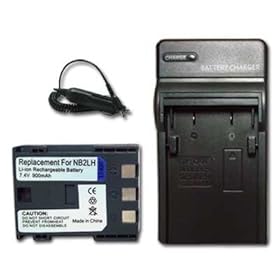 NEW CHARGER + BATTERY For CANON ZR100 ZR200 ZR300 Camera NB2LH NB-2LH + Car Adapter
