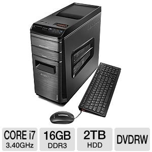 Lenovo IdeaCentre K430 Performance Gaming Desktop PC - Intel Core i7-3770 Quad-Core 3.4GHz CPU, 16GB DDR3, 2TB HDD, Radeon HD 7750 Graphics, DVDRW, WiFi, Keyboard/Mouse, Windows 7 Home Premium 64-bit On Sale