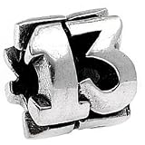 Authentic SilveRado Lucky 13 Thirteen 925 Sterling Silver Bead fits European Charm Bracelet
