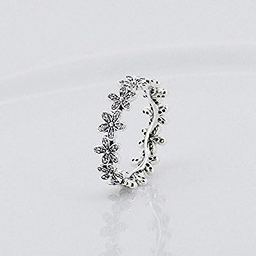 Dazzling Daisy Meadow Ring Fits European Pandora Jewelry Authentic 925 Sterling Silver with Clear Cubic Zirconia (52)