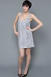 Insight The Hunting Lines Dress in White,Dresses for Women