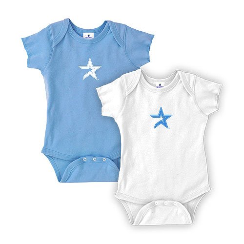 Houston Astros 2 Pack Boys Creeper Set by Soft as a Grape - White/Light Blue 6 Months
