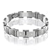 Jewelry : Men's Stainless Steel White Diamond Bracelet Bangle 7.5" ( H, SI, 0.21 carat )