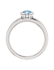 Platinum 7.00x5.00mm Oval Cut Sky Blue Topaz and Diamond Ring -- LIFETIME WARRANTY