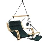 Green Basket Weave Outdoor Hanging Lounger Chair