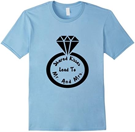 Men's Shared Kisses Lead To Mr. And Mrs. - Wedding Vow T-Shirt 3XL Baby Blue