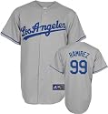 Manny Ramirez Jersey: Youth 2009 Majestic Road Grey Replica #99 Los Angeles Dodgers Jersey