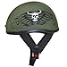 Read Dark Rider Half Helmet with 3-Snap Visor and Skull Embroidery on Green Canvas - Size : XL Details Dark Rider Half Helmet with 3-Snap Visor and Skull Embroidery on Green Canvas - Size : XL
