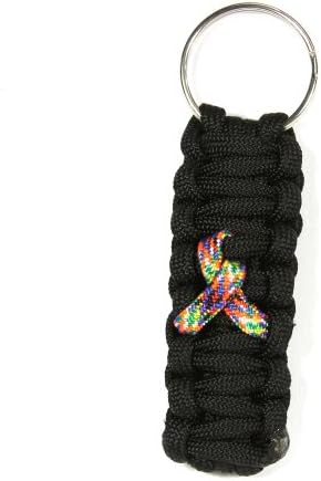 Rainbow Ribbon Paracord Keychain