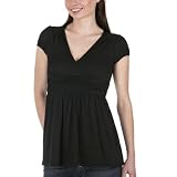 Juniors' Xhilaration Puff-Sleeve Empire Top - Ebony