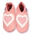 Inch Blue Love Gingham Baby Pink Soft Shoes, Soft shoes, Baby girl