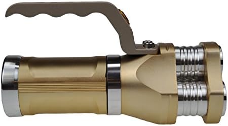 Collife 5 Modes Blue/White Dual Light CREE LED Portabl Flashlight, Including 1 Waterproof Flashlight, 3 3400mAh 18650 Rechargeable Batteries, 1 Wall Charger, 1 Car Charger