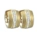 14K Yellow Gold 1/4 ct. Baguette Cut Diamond Huggie Earrings