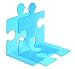 [Imagen de Han 9212-64 - Soporte para CD o libros en forma de pieza de puzzle, color azul transparente [importado de Alemania]]