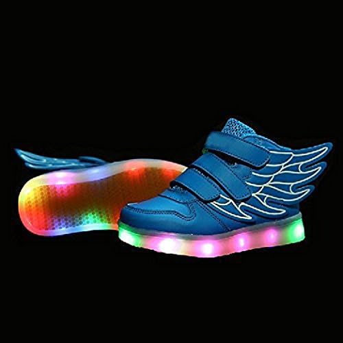 Shihua(TM) LED Luminous Child Boy Sneakers Usb Lights Wings Glowing Leisure Casual Flat Shoes (17cm/6.7")