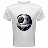 Men's Customized SMILING SOCCER BALL 100% Cotton White T-shirt