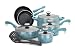 Paula Deen Signature Porcelain 12-Piece Cookware Set, Aqua