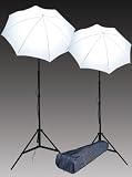41fovjTuVvL. SL160  New Photography Video Photo Studio Umbrella Continuous Lighting Kit Set  2 7ft Stands 2 Bulbs 2 Umbrallas 2 Light Holder + Carry Case DK2B by ePhoto