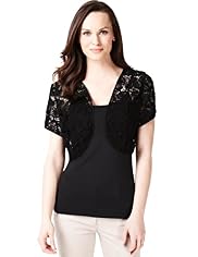 Pure Cotton Guipure Embroidered Bolero