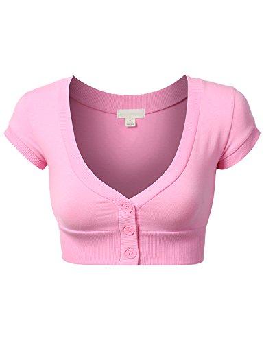 J.TOMSON Womens Short Sleeve V-Neck Bolero Shrug Cardigan