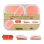 Smart Planet Large 3-Compartment Eco Silicone Collapsible Lunch Box, Orange