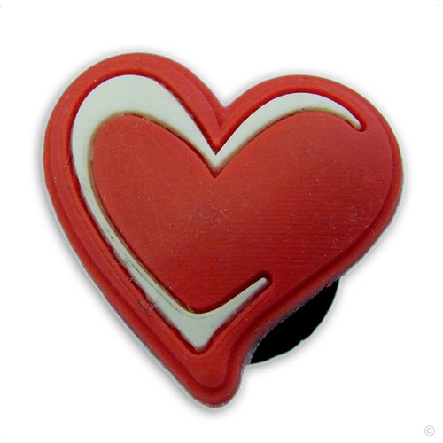 Heart red/white - style your crocs, Fun Clips, Charm #1073, Clogs stickers | fun Clips