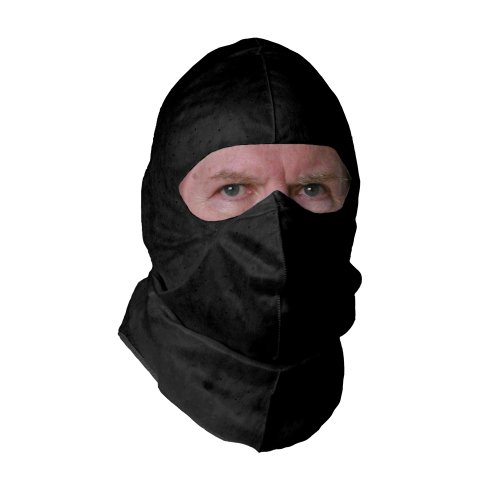 Soft-stretch Head Cover replacing Spray Sock Balaclava, Black, Full-cover Design, 6 Pack