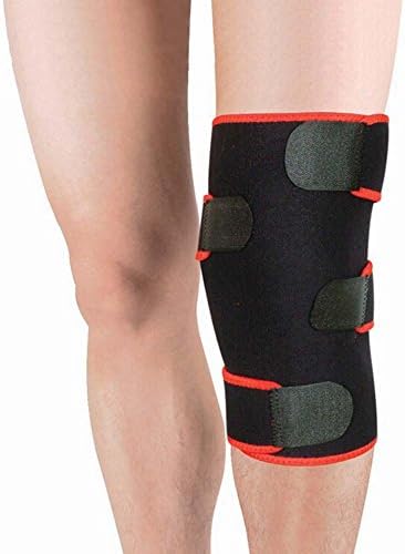 Generic Adjustable Outdoor Exercise Knee Pads Black &amp; Red 29.5"*10.2"