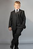 Boys Charcoal Suit Set with Five Pieces