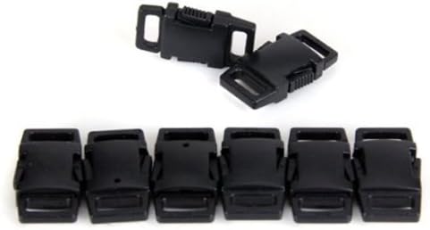 Foxnovo 50pcs Durable Hard Plastic Side Release Buckles for Webbing /Dog Collar /Paracord Bracelets (Black)