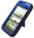 BLACK/BLUE Armor 3 IN 1 High Impact Combo Hard Soft Gel Case Stand for LG Marquee LS 855 (Boost Mobile)