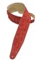 Levy's Leathers PMS44T01-RED 3-inch Suede-Leather Guitar Strap Tooled with an Acorn and Oak-leaves Pattern,Red
