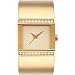 French Connection FC1015G Ladies Gold Stone set case, Gold 3 hand dial Gold Steel half Bangle