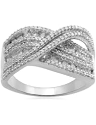 10k White Gold Diamond Swirl Ring (1 cttw, I-J Color, I3 Clarity)