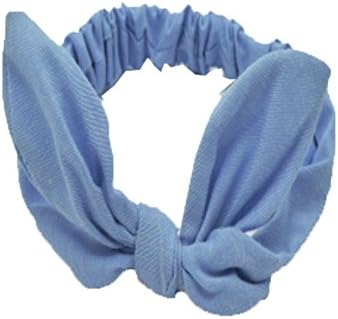 Rowling Shop baby girl's hair with small girl lovely rabbit ears headscarves（Blue）